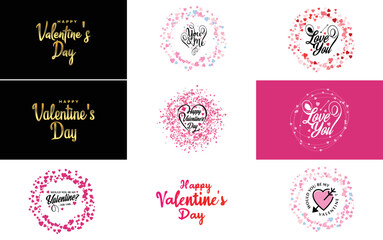 Love word hand-drawn lettering and calligraphy with cute heart on red. white. and pink background Valentine's Day template or background suitable for use in Love and Valentine's Day concept