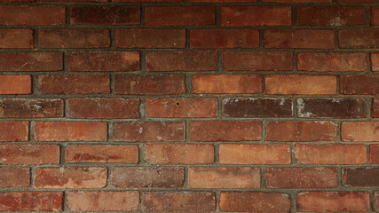 Close-up of a red brick wall