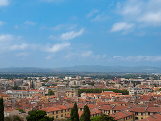 Fototapeta na wymiar City of Perpignan as seen from the 