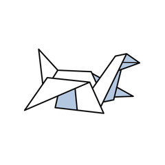 Cute origami bird. Vector hand drawn cartoon kawaii character illustration sticker logo icon. Bird cartoon character poster concept