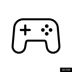 Game controller, Gamepad, Gaming console, Joystick vector icon in line style design for website, app, UI, isolated on white background. Editable stroke. Vector illustration.