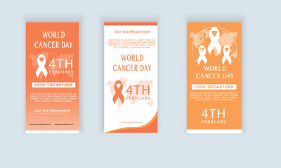 World Cancer Day 2023, World Cancer Day, world cancer day horizontal banner ,Breast cancer awareness month banner template 