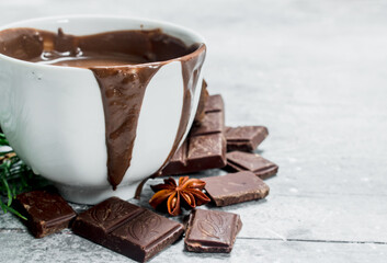 Mug of hot chocolate.