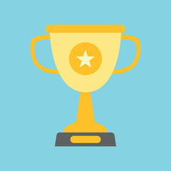 Trophy sign. Vector icon in flat style