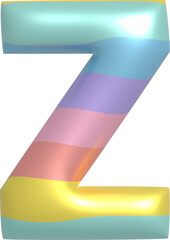 Obraz premium Metallic Balloon alphabet in rainbow tones. Letter Z