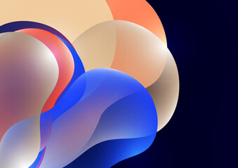 Bright colored fluid. Abstract 3d background. Liquid paints. Banner or sign design. Vector