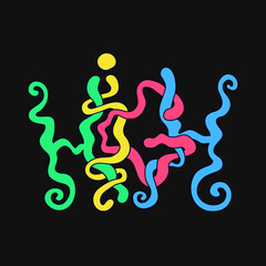 Obraz premium High word,trippy psychedelic style letters.Vector hand drawn doodle cartoon character illustration.Funny cool trippy letters,high, weed fashion print for t-shirt,poster concept