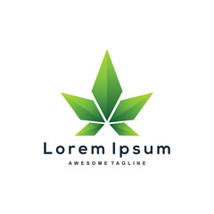 Cannabis gradient logo design color