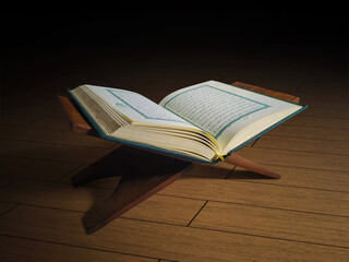 Al Quran Al Karim book focus of arabic calligraphy meaning of Al Quran