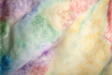  a multicolored tie dyed scarf with a white background and a red, yellow, green, blue, and purple tie dye pattern on it with a white background of a black border.