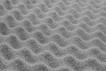 Acoustic foam with a wavy texture. The polyurethane foam used for sound absorption