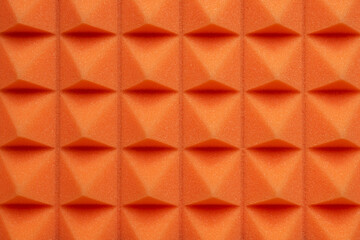 The geometric pattern of acoustic polyurethane foam. Pyramidal texture - obrazy, fototapety, plakaty