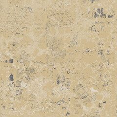 Seamless pattern with collage of newspaper or magazine and map clippings. Retro style vector background with titles, illustrations and imitation text. Suitable for wallpaper design, wrapping paper