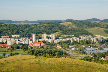 Fototapeta na wymiar Cityscape of Ózd city in Hungary.