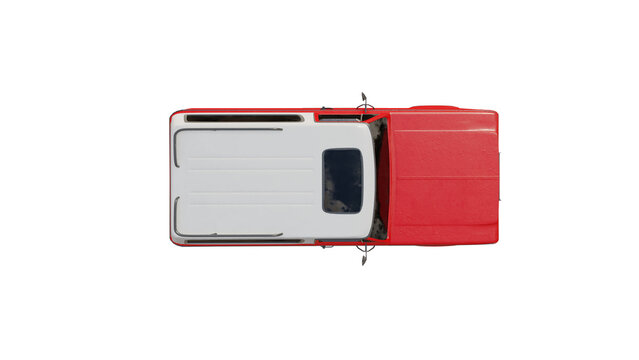 RED Dodge Ramcharger ON WHITE, 3D RENDERING OF VINTAGE SUV, PNG TRANSPARENT