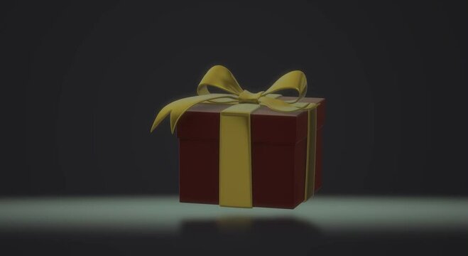  video gift box with red ribbon
