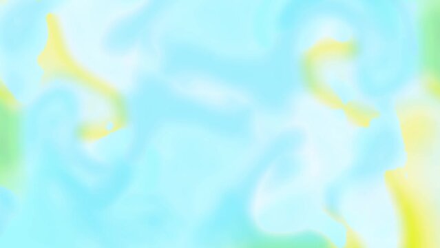 Soft moving 4k abstract background in pastel tone, blue, green, yellow, white. Soft liquid.