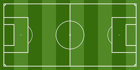 Football or soccer field. Green grass texture vector design. Green line background.