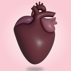 3d rendering illustration of internal organ heart