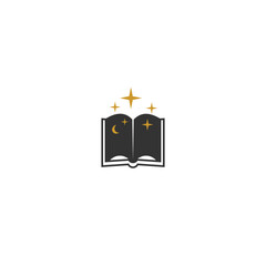Magic Spells book glyph icon isolated on white background