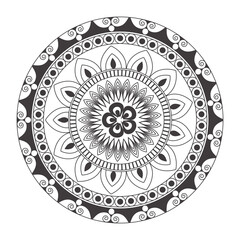 Mandala Design Decorative Pattern Decoration Snowflake on black Flower Pattern Design