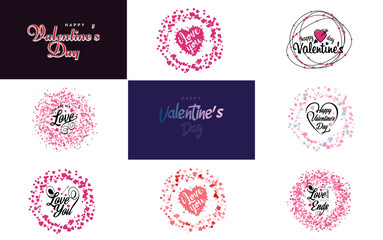 Love word art design with a heart-shaped background and a sparkling effect