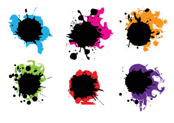 Abstract vector splatter set color background design. illustration vector design.