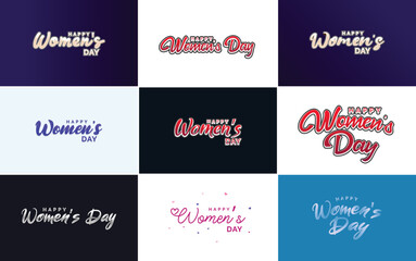 International Women's Day vector hand written typography background