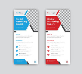 Creative digital marketing agency business rack card or dl flyer template design.