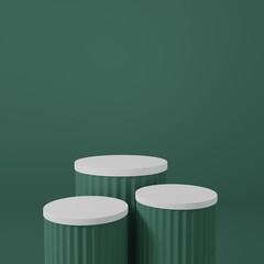 Product Stand in green room ,Studio Scene For Product ,minimal design,3D rendering	
