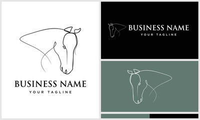 line art horse logo design