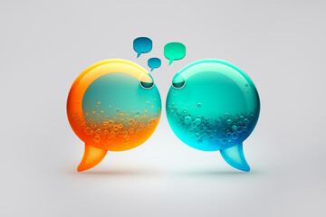 Generative AI illustration of two angry chat bubbles