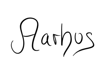 Aarhus Handwritten black on white 