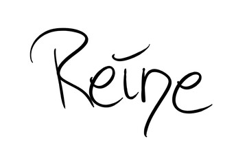 Reine Handwritten black on white 