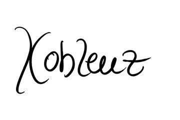 Koblenz Handwritten black on white 