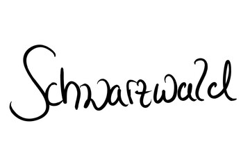 Schwarzwald Handwritten black on white 