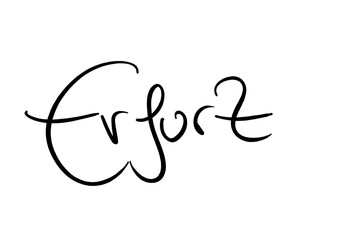 Erfurt Handwritten black on white 
