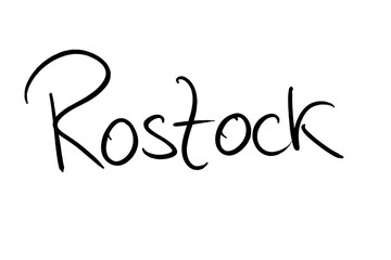 Rostock Handwritten black on white 