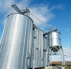 Silos agricoles ronds en acier à fond plat pour stockage de grains en extérieurs avec manupilation fixe
