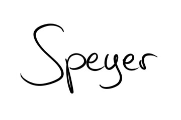 Speyer Handwritten black on white 