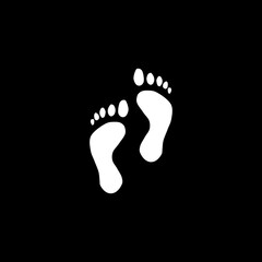 Fototapeta na wymiar Foot logo icon isolated on black
