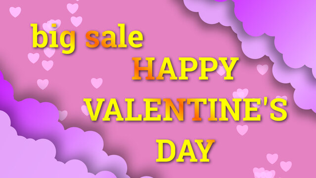 valentine's day sale image with valentine wishes and heart shapes