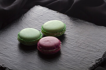 delicious macaroons closeup