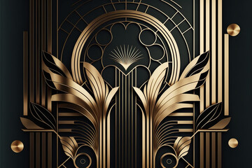 abstract art deco background. Generative AI