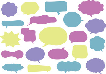 かわいい手描き風ふきだしセット