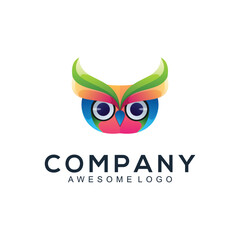Logo illustration Owl gradient colorful