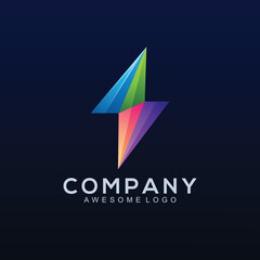 Logo illustration Thunder gradient colorful style