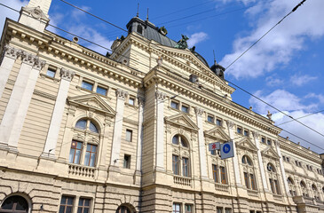 Fototapeta na wymiar Lviv Old City architecture in the sunny day