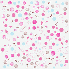 set of scandinavian Sweet Heart Valentines Day seamless patterns with fabric textures
