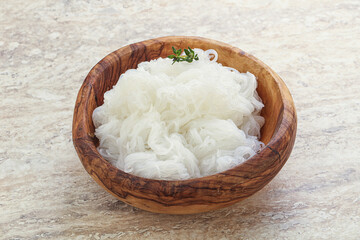 Glass asian noodles in the bowl